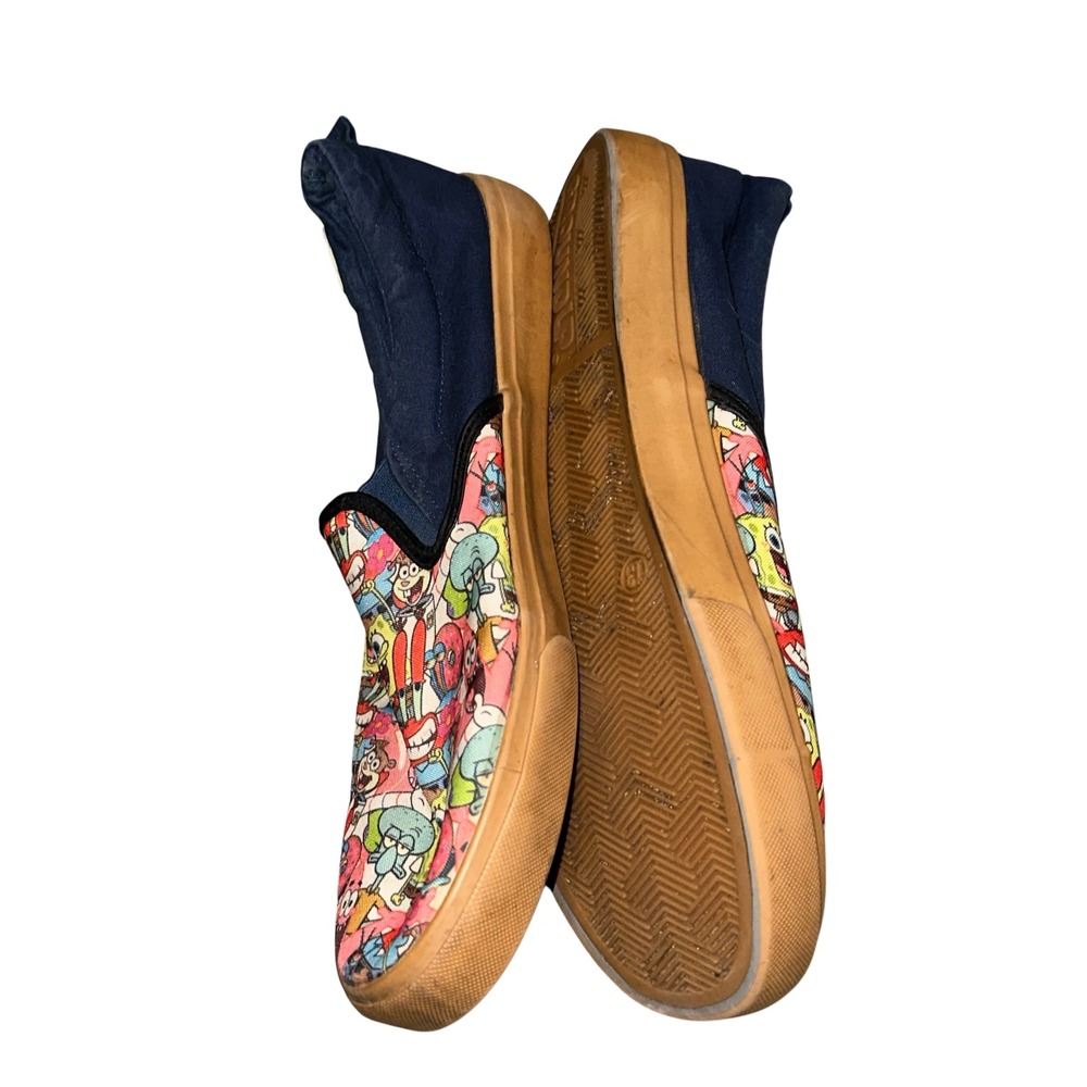 Ground Up SpongeBob SquarePants men Slip On Sneakers Navy Character Print Sz 13 - Picture 8 of 11